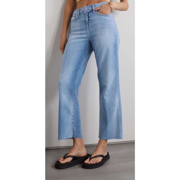 L'Agence Wanda Wide Leg Jeans Size 29 Highland Blue High Rise Crop Casual Staple - Picture 3 of 14
